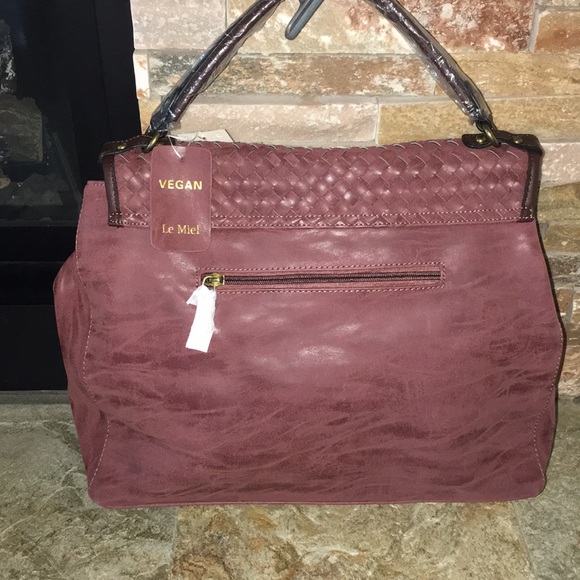 Boutique Large handbag satchel burgundy handbag - Picture 4 of 7